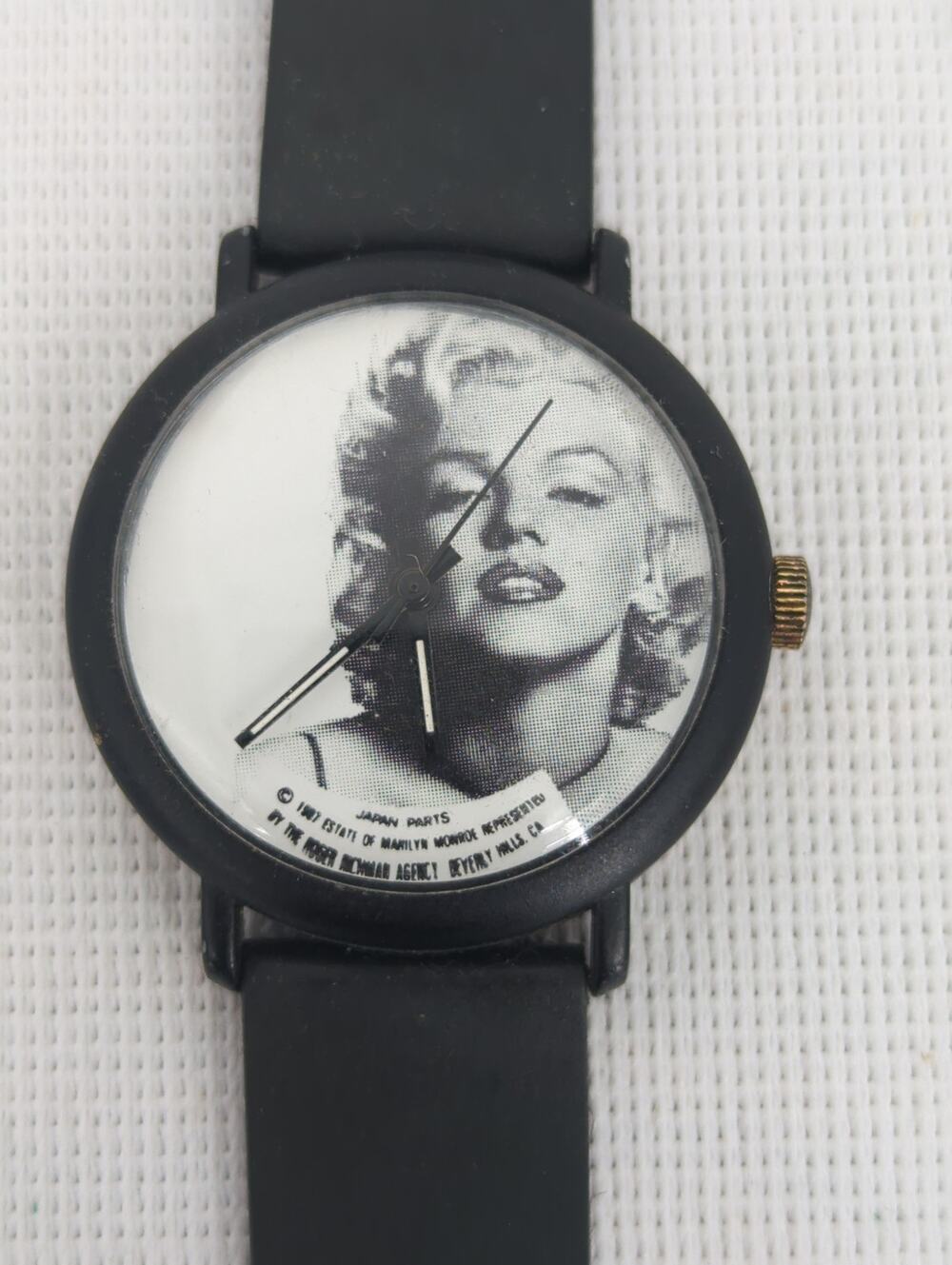 Vintage 1987 Marilyn Monroe Quartz Watch Estate Edition Japan Movt. Rubber Band